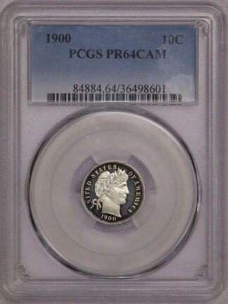 1900 Proof Barber Dime PCGS PR64 CAM