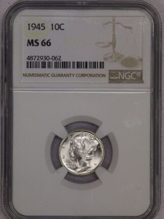 1945 Mercury Dime NGC MS66