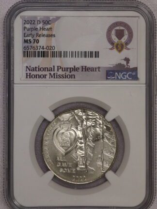 2022-D Purple Heart Commemorative Half Dollar NGC MS70 Early Releases