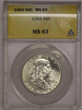 1963 Franklin Half ANACS MS63