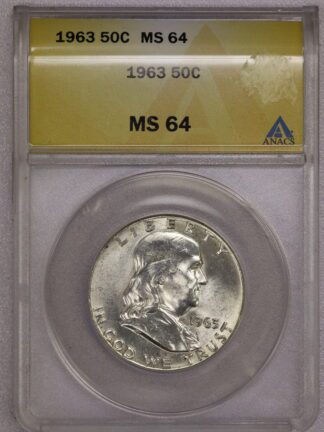 1963 Franklin Half ANACS MS64