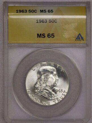 1963 Franklin Half ANACS MS65