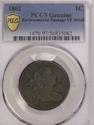 1802 Draped Bust Large Cent PCGS VF Detail