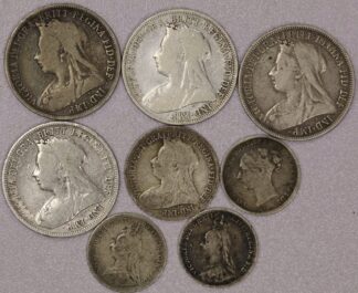 1884-1900 Great Britain Victoria Shillings, Three Pence & Six Pence