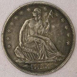 AUCTION- 1853 Arrows and Rays Seated Liberty Half Dollar