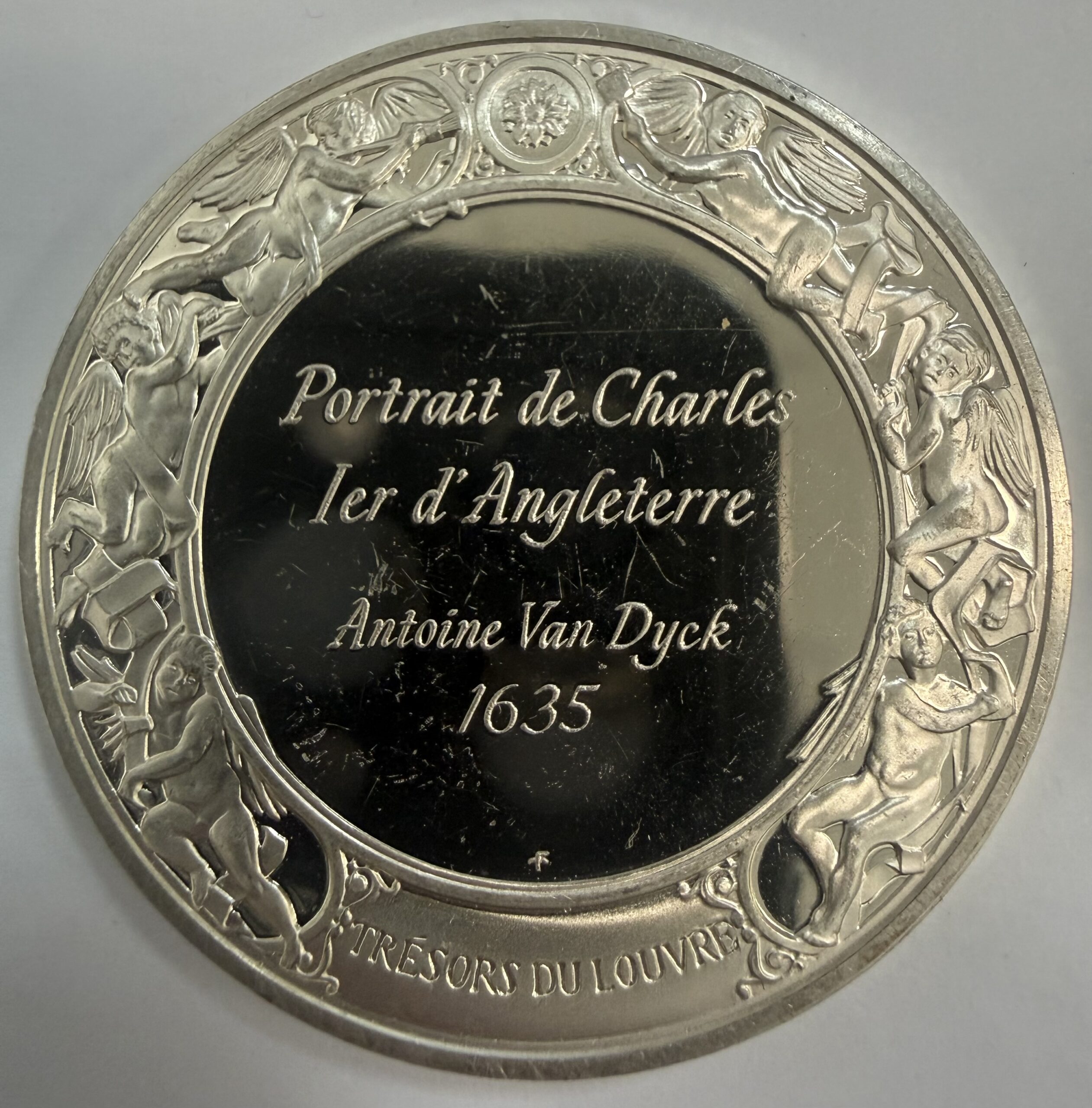 Portrait de Charles ler d’Angleterre Sterling Silver Round Franklin Mint - Image 2