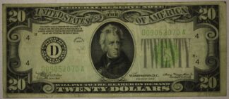 1934 Twenty Dollar Federal Reserve Note Cleveland District Circulated