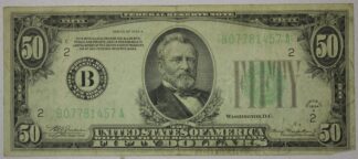 1934 or 1934-A Fifty Dollar Federal Reserve Note Circulated