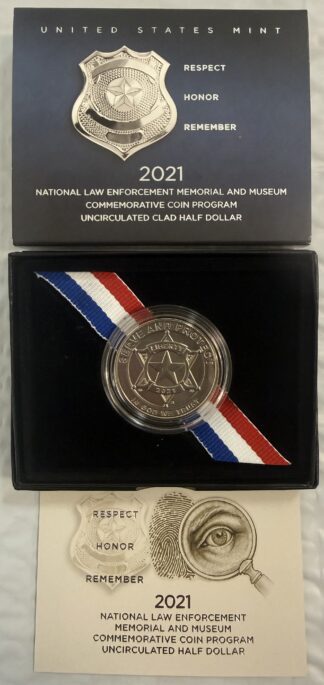 2021 D US Mint National Law Enforcement Memorial UNC Clad Half Dollar OGP / COA