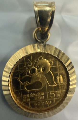 1989 1/20th oz Gold Panda In Bezel