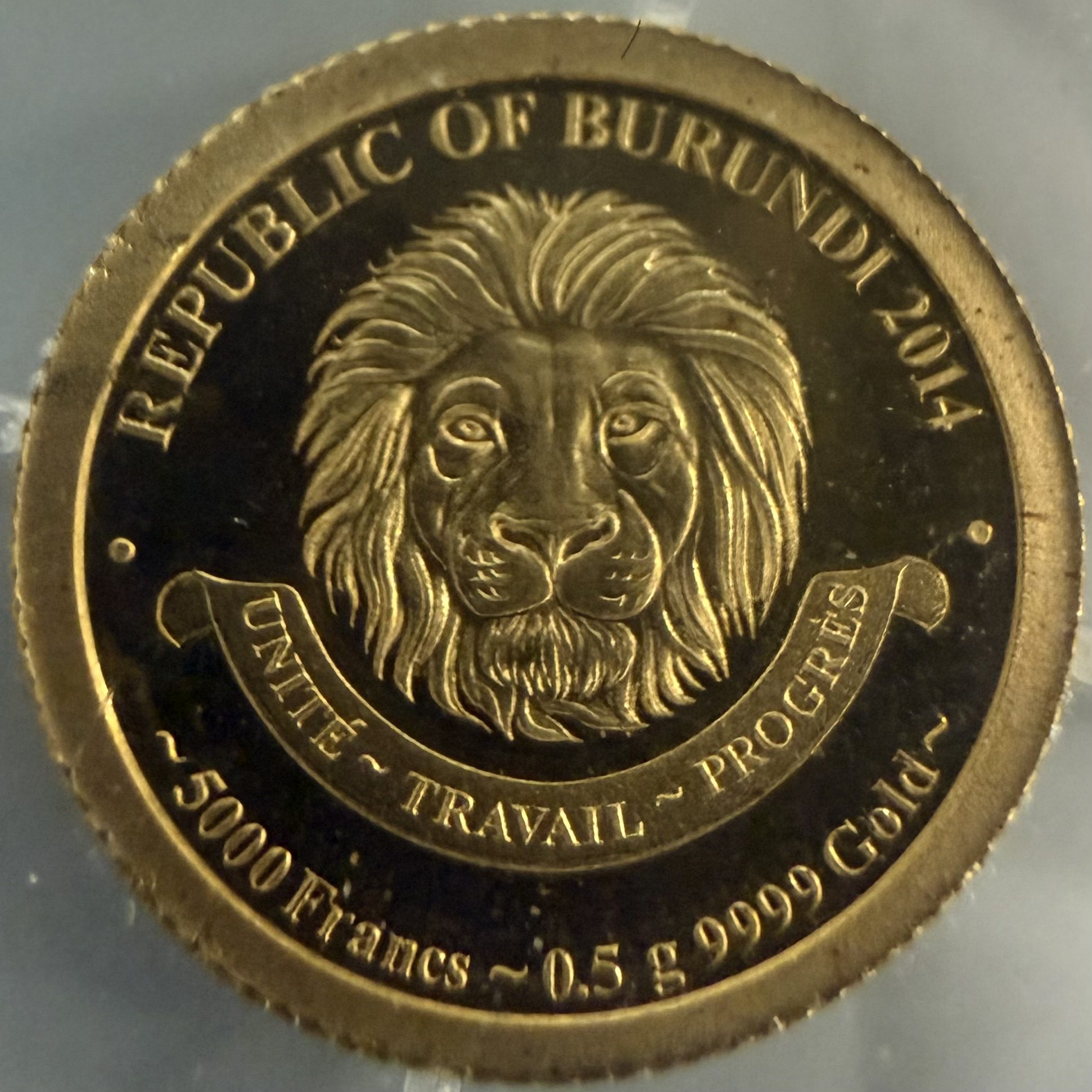 2014 Republic of Burundi 5000 Francs 0.5 Gram Gold JFK Gold Liberty - Image 4