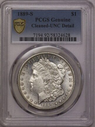 1889 S Morgan Dollar PCGS UNC Cleaned
