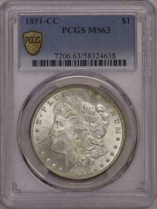 1891 CC Morgan Dollar MS63 PCGS #58324638