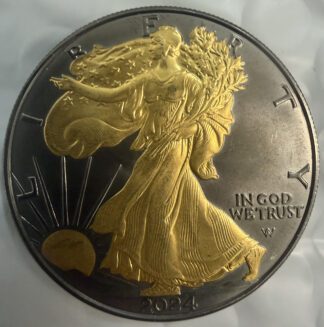 2024 American Eagle 1 oz Silver Gold Gilded with Black Ruthenium