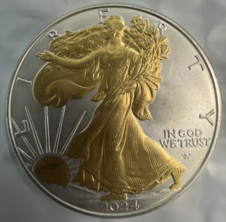 2024 Silver Eagle UNC With Gold Gilding
