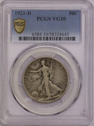 1921 D Walking Liberty Half VG10 NGC - Key Date