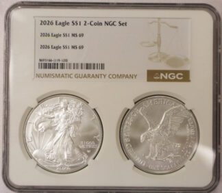 AUCTION - 2026 Silver Eagle MS69 NGC 2 Coin Holder