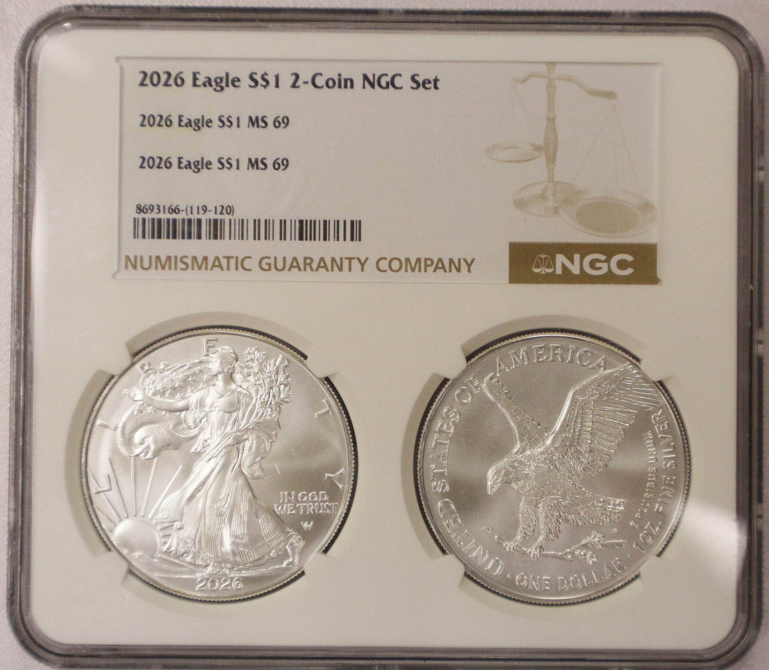 AUCTION - 2026 Silver Eagle MS69 NGC 2 Coin Holder