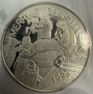1995 Vintage Merry Christmas Silver Round