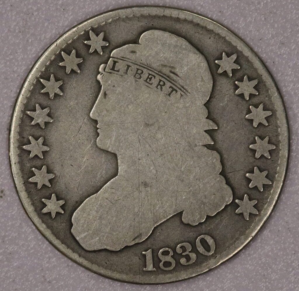 AUCTION- 1830 Capped Bust Half Dollar Circulated