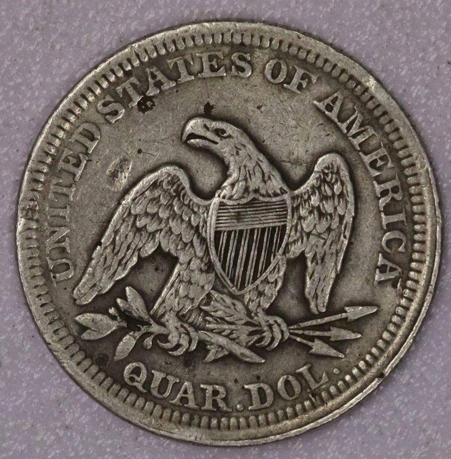 AUCTION- 1854 With Arrows Seated Liberty Quarter Circulated - Image 2