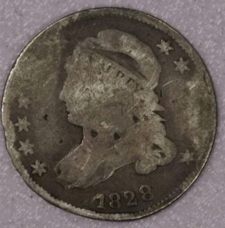 AUCTION-  1828 Capped Bust Dime Very Circulated