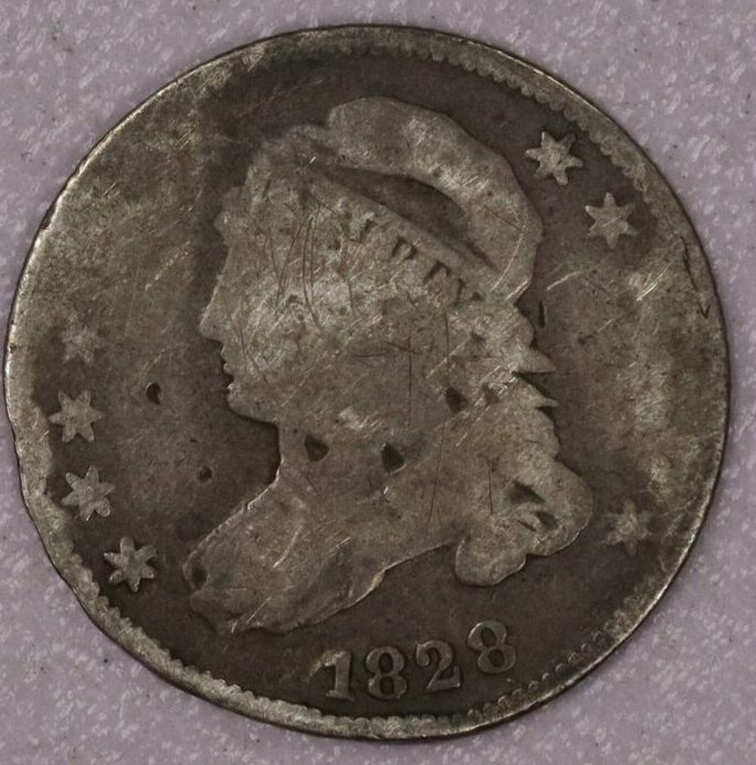 AUCTION- 1828 Capped Bust Dime Very Circulated