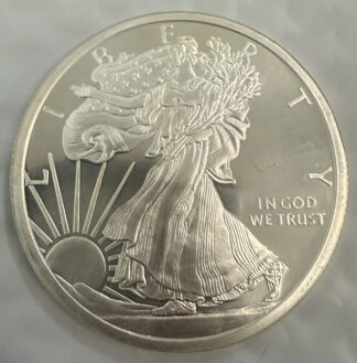 Auction- 5oz Walking Liberty Silver Round .999
