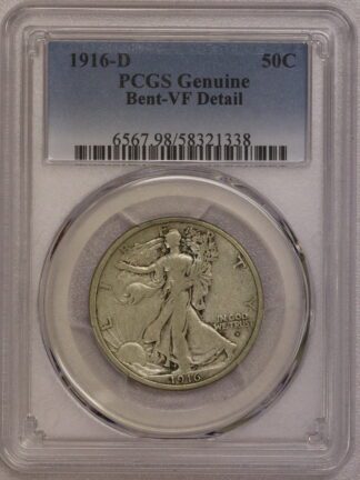 1916 D Walking Half Dollar VF Bent PCGS