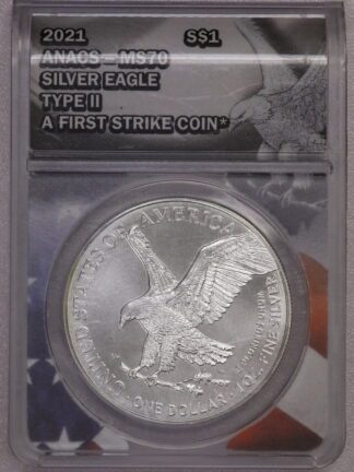 2021 American Silver Eagle Type II ANACS MS70 First Strike