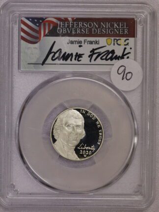 2020-W Proof Jefferson Nickel PCGS PR70 DCAM First Strike Jamie Franki/Atlanta