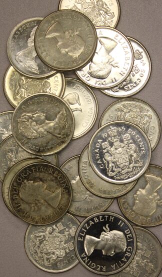 1943-1967 Canada 80% Silver Half Dollars Roll of 20 ($10 Face)