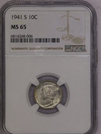 1941-S Mercury Dime NGC MS65