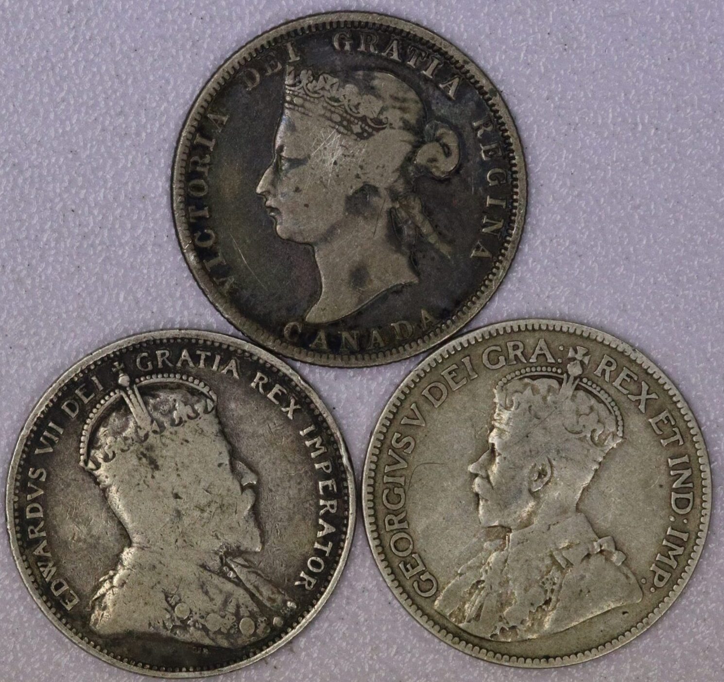 AUCTION- 1881-H, 1902 & 1919 Canadian Quarters All Different Types & All .925 Silver