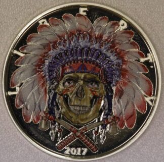 AUCTION-  2017 Indian Chief American Western Skulls One Troy Ounce .999 Silver