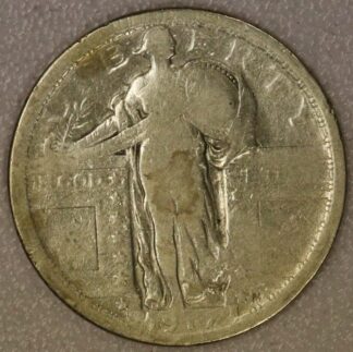 AUCTION-   1917 Type One Standing Liberty Quarter Cleaned & Worn