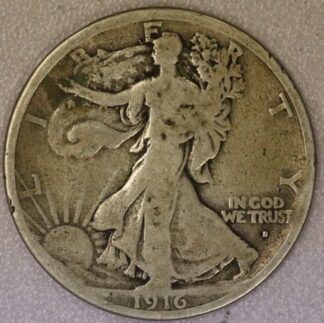 AUCTION-   1916-D Walking Liberty Half Dollar Ciculated