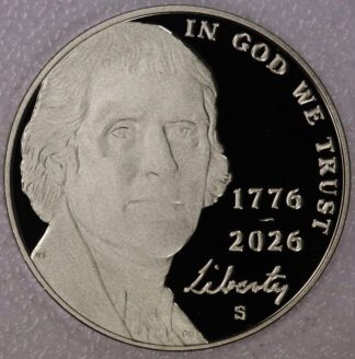 Auction - 1776 - 2026 jefferson Nickel Proof