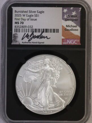 2025-W Burnished American Silver Eagle NGC MS70 FDOI