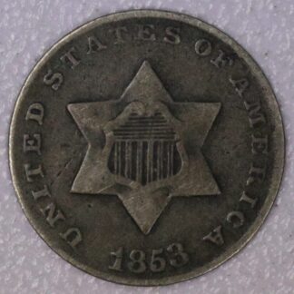 1853 Three Cent Silver "Trime" Circulated