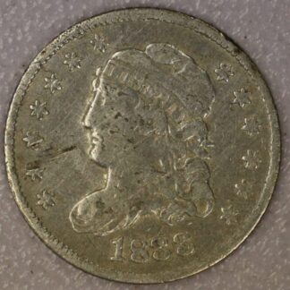 1833 Capped Bust Half Dime Cleaned Fine Details