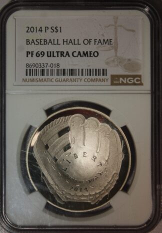 2014-P Proof One Dollar Baseball Hall of Fame NGC PF69