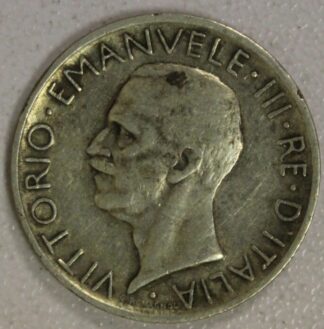 1927 Italy 5 Lira .835 Silver