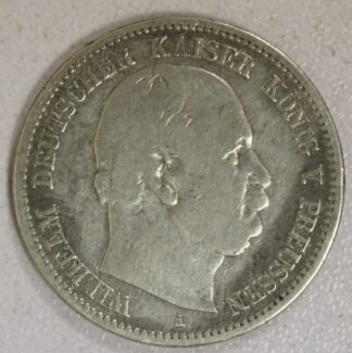 1876-A German State Prussia Two Marks 90% Silver