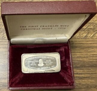 Auction - 1970 Sterling Silver Christmas Ingot Franklin Mint 100 Grains