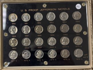 Auction - 1950 to 1976 Jefferson Nickel Proof Collection In Capital Holder 1952 Re-engraved Design