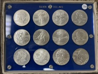 1921 to 1995 Silver Dollars - 1921 Morgan Dollar Plus 11 Commemorative 90% Silver Dollars