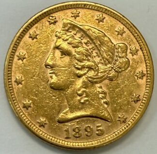 1895 $5 Gold Liberty Half Eagle Cleaned