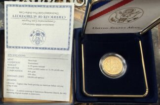 2007 Jamestown 400th Anniversary UNC $5 Gold Commemorative OGP