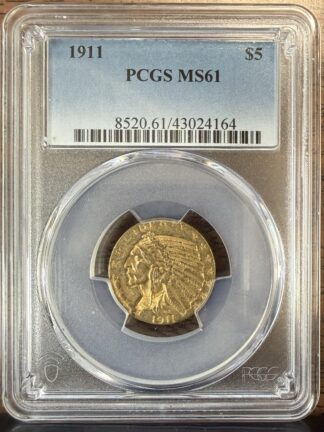 1911 $5 Gold Indian PCGS MS61